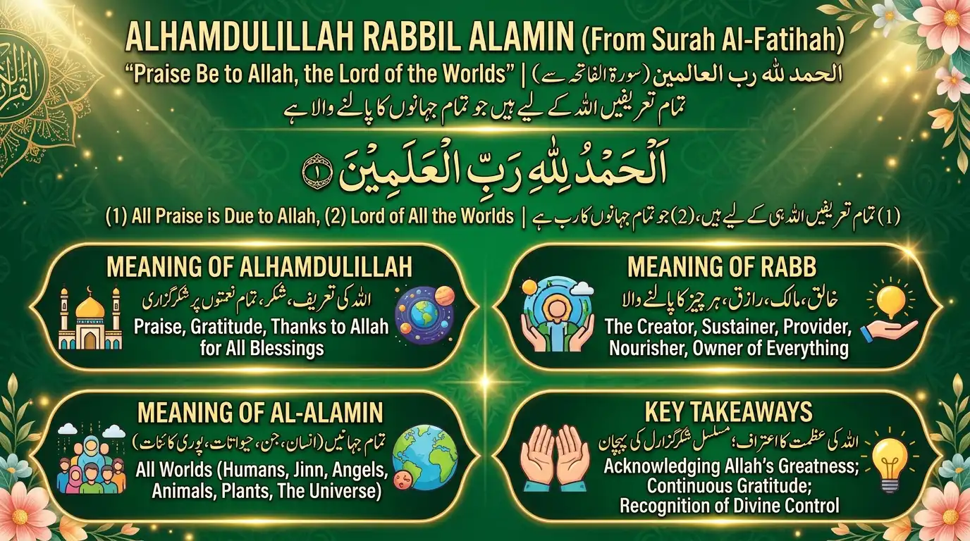 Alhamdulillah Rabbil Alamin Arabic Quranic phrase
