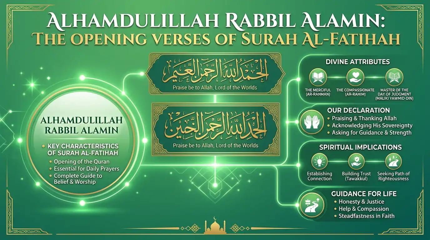 Surah Al-Fatihah Alhamdulillah Rabbil Alamin Arabic verse