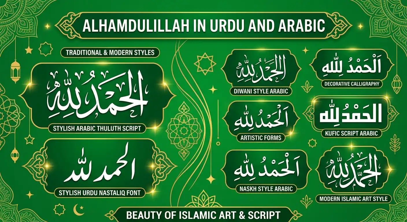 Alhamdulillah in Urdu Stylish Font