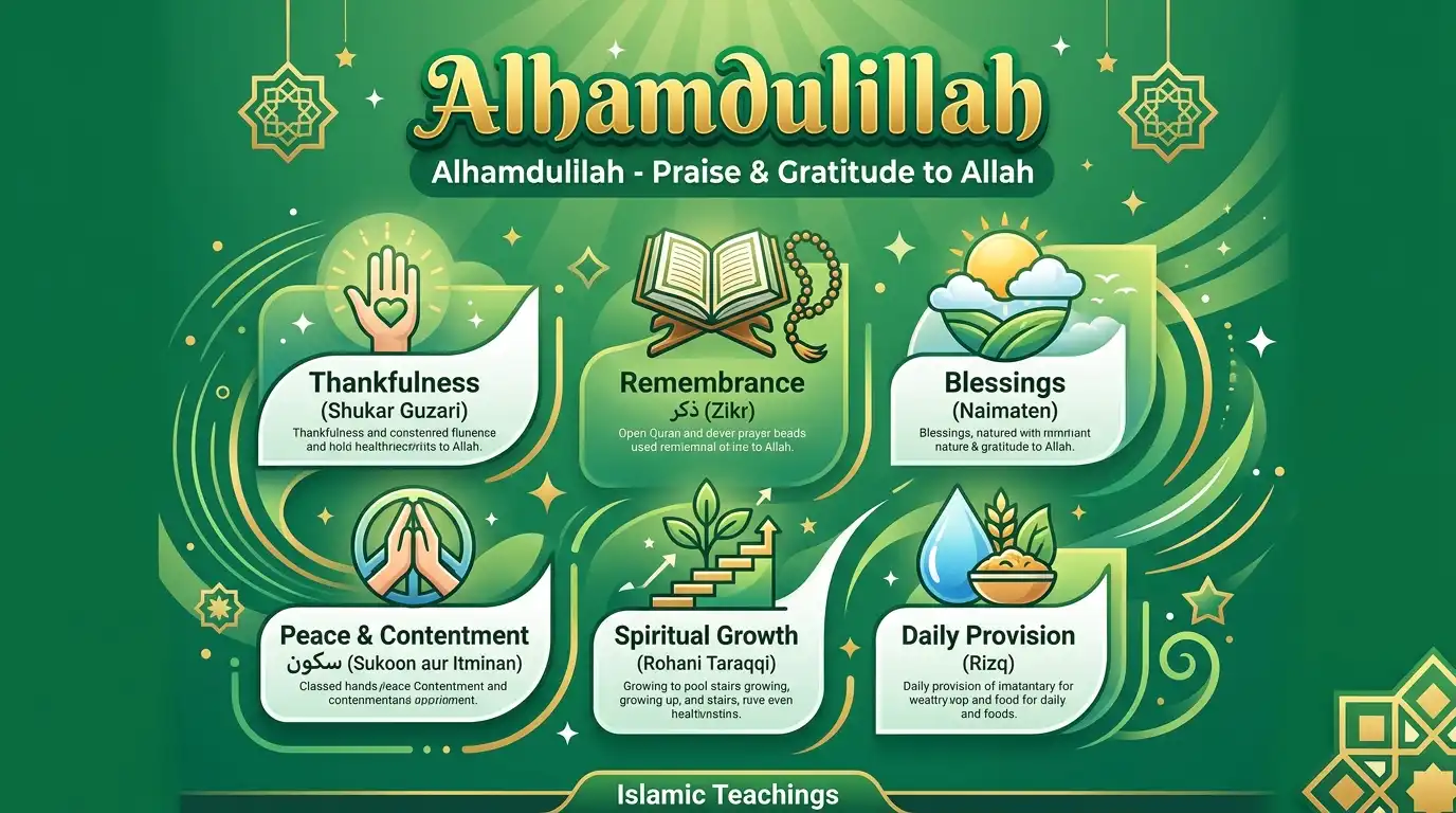 Alhamdulillah Arabic meaning and Islamic dhikr