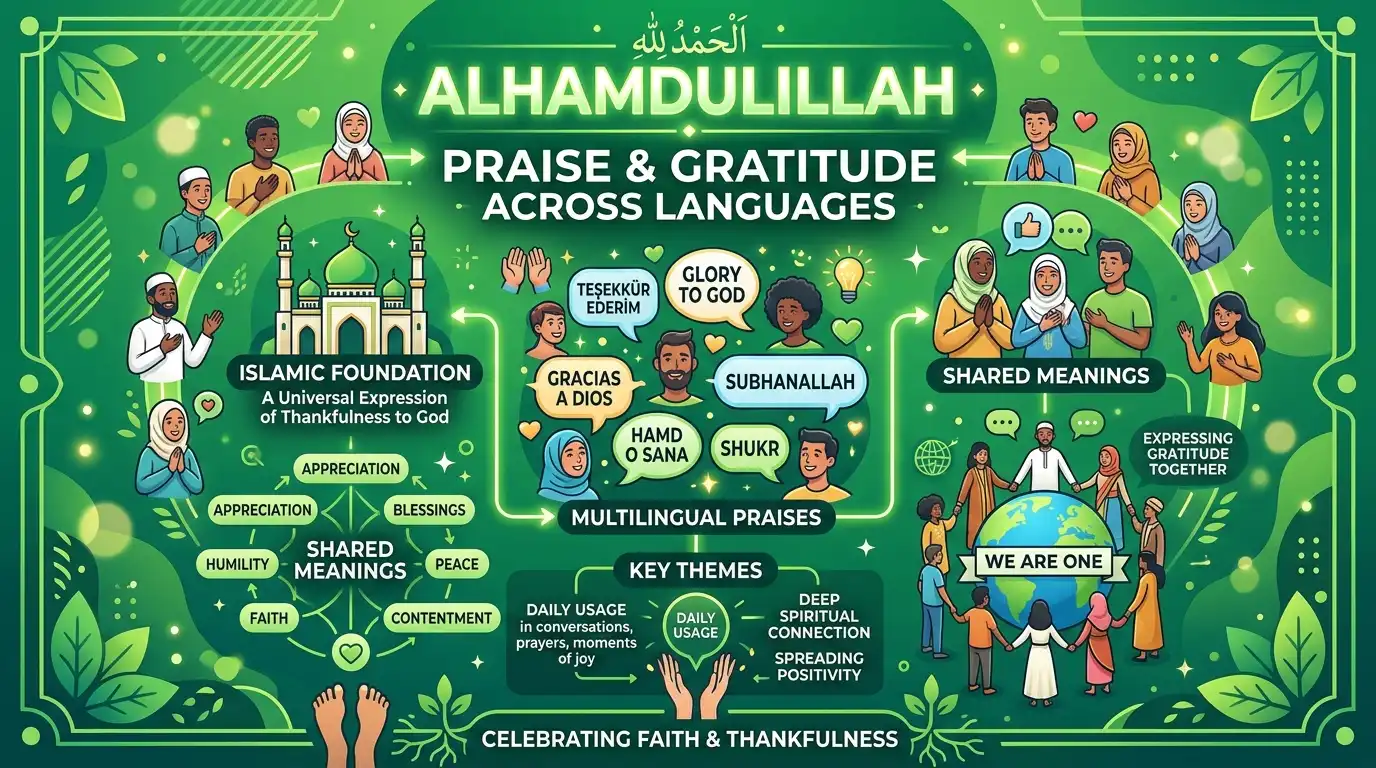 Alhamdulillah gratitude and praise in different languages