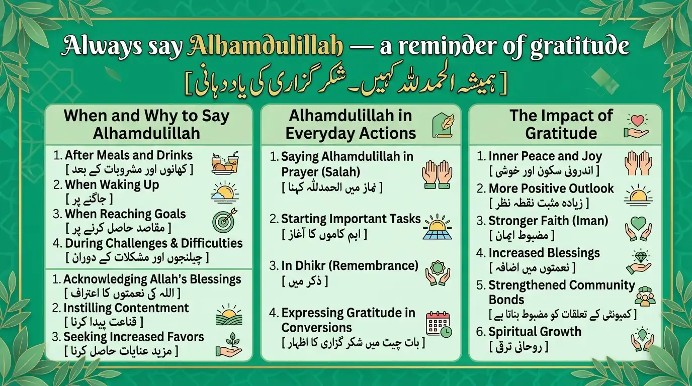 Always say Alhamdulillah gratitude reminder