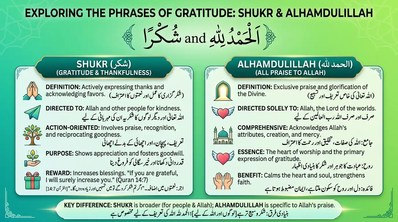 Shukr Alhamdulillah in Arabic