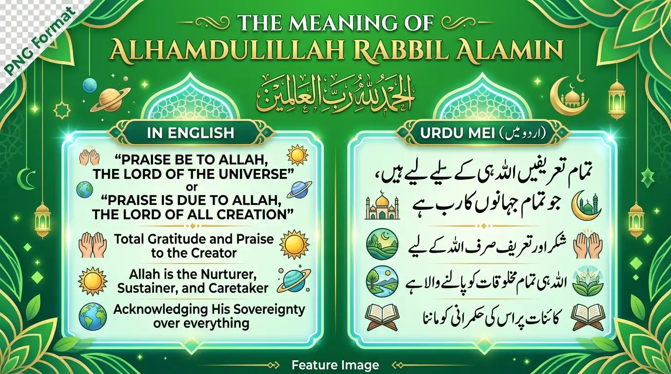 Alhamdulillah Rabbil Alamin meaning in English and Urdu