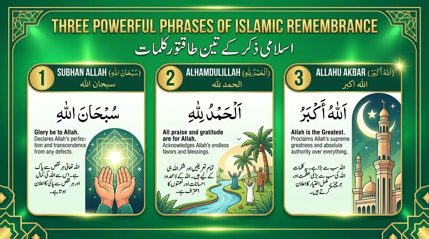 Muslim dhikr Subhanallah Alhamdulillah Allahu Akbar