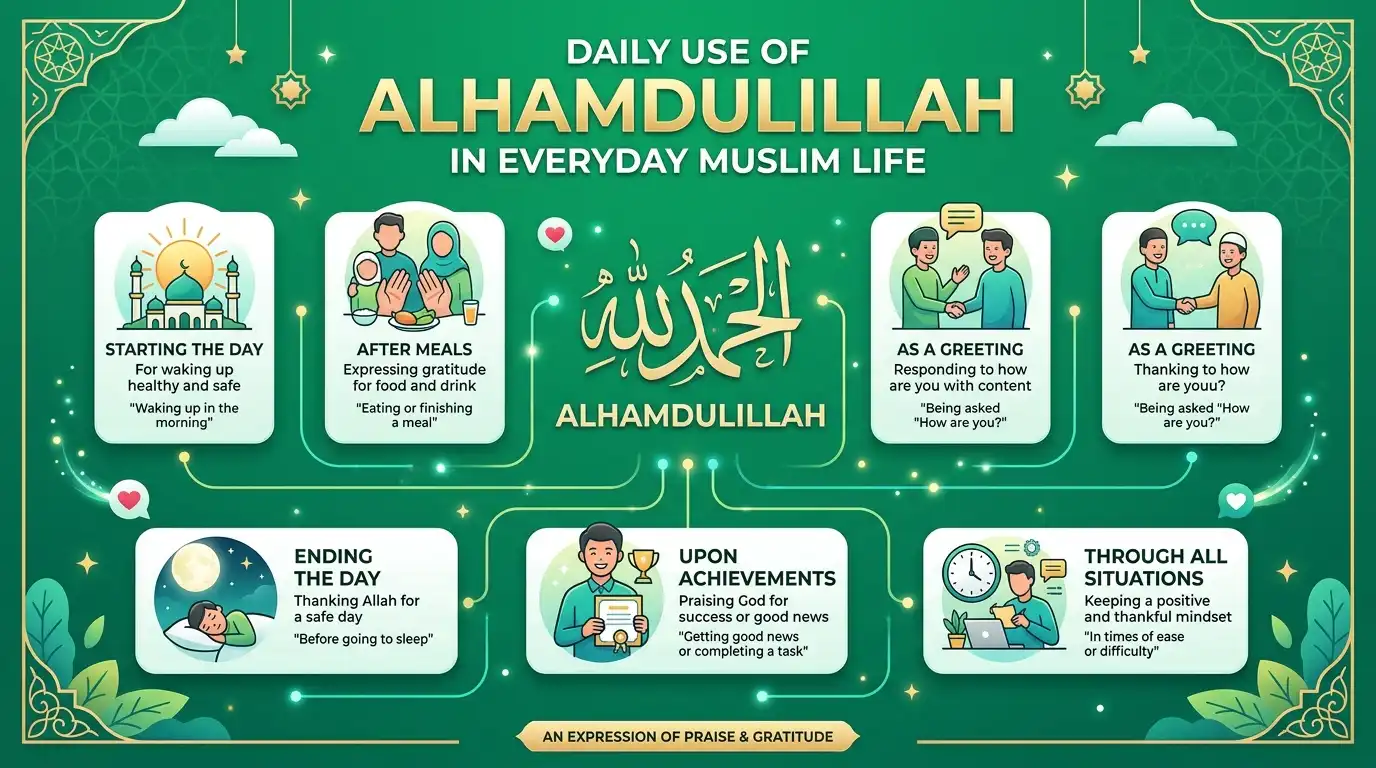 Muslim saying Alhamdulillah as an expression of gratitude