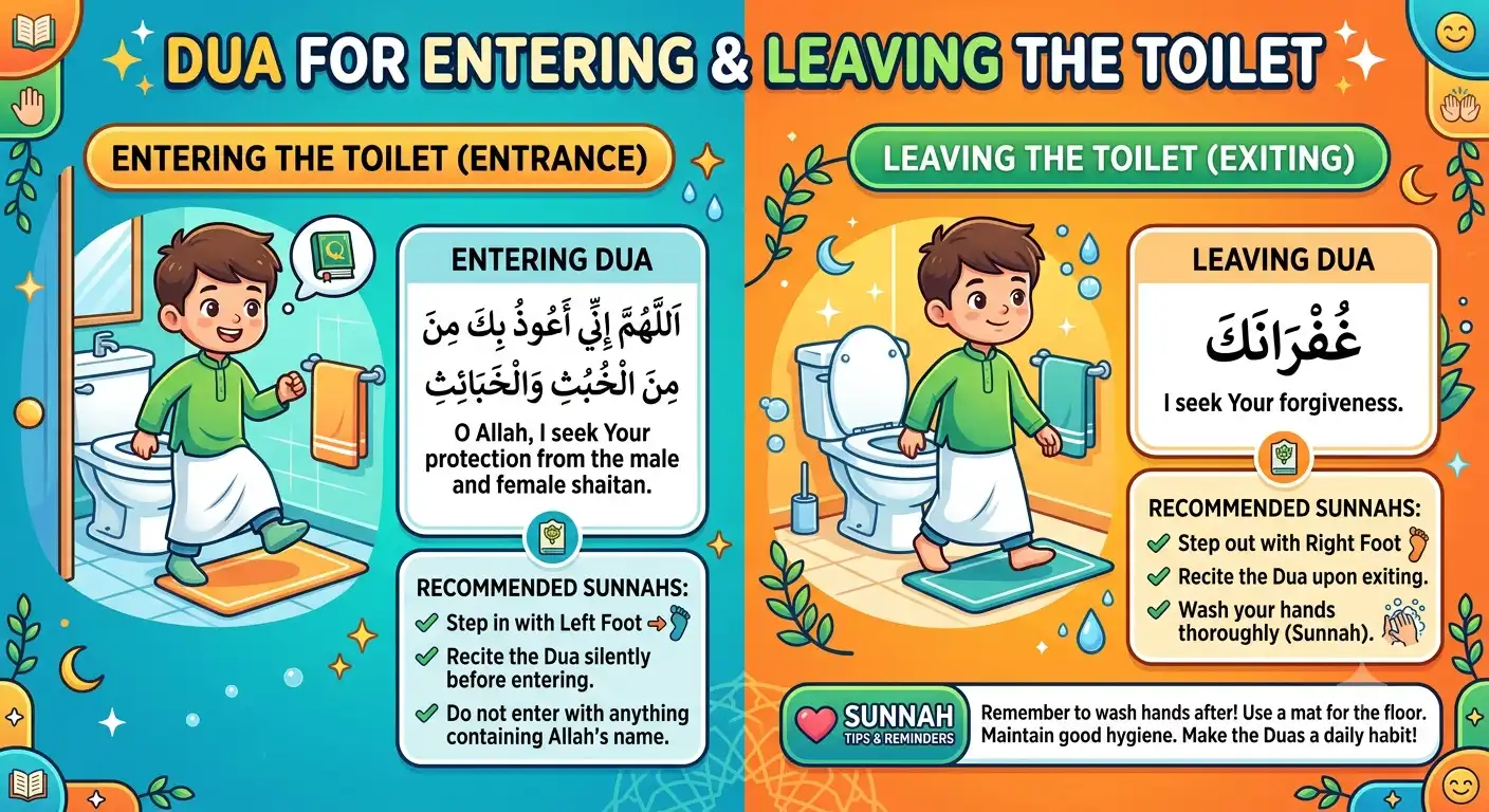 Dua for Entering and Leaving Toilet