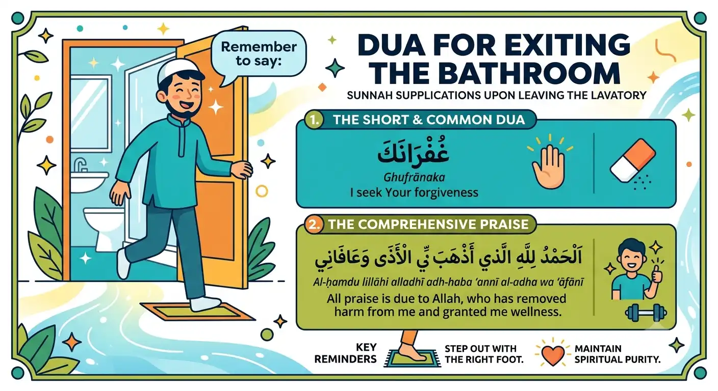 dua for exiting bathroom
